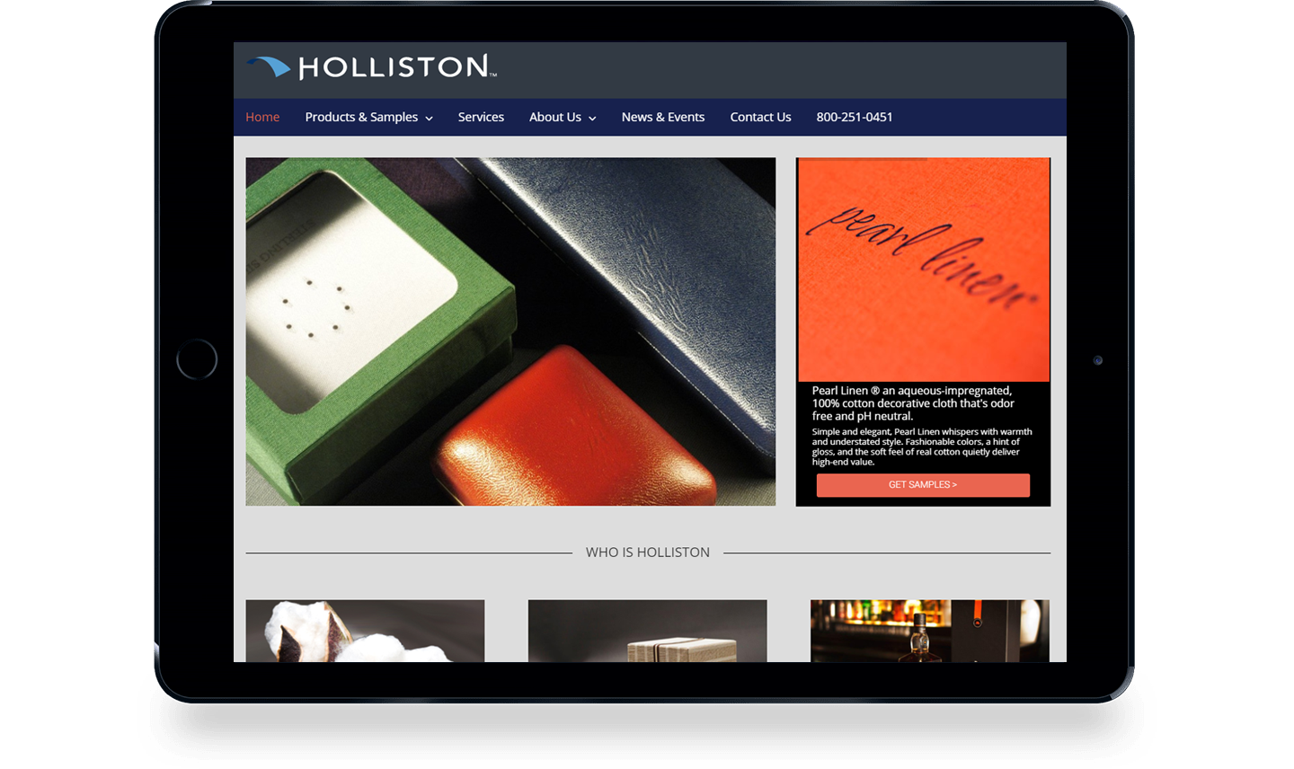 Website on ipad preview